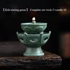 Retro Chinese ceramic celadon oil lamp vintage everbright candle holder tea light stand for home decor zen living room