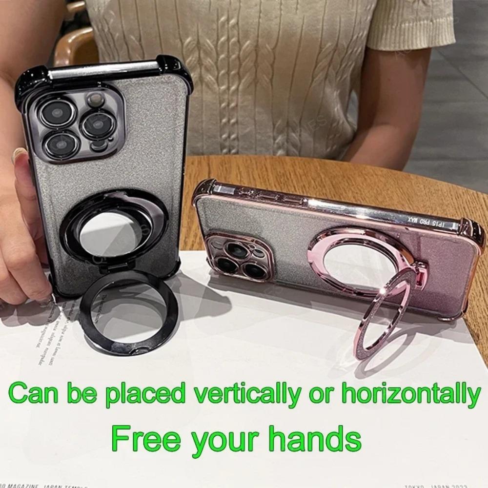 Fashion Glitter Magnetic Mirror Bracket Phone Case for Samsung Galaxy S26 Ultra S26 Pro S25 Edge Plus S24 FE S23 S22 S21 S20 Camera Protect Cover