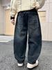 2025 Boys' Plush-Lined Denim Fleece Pants - Winter Wear for Teens and Kids