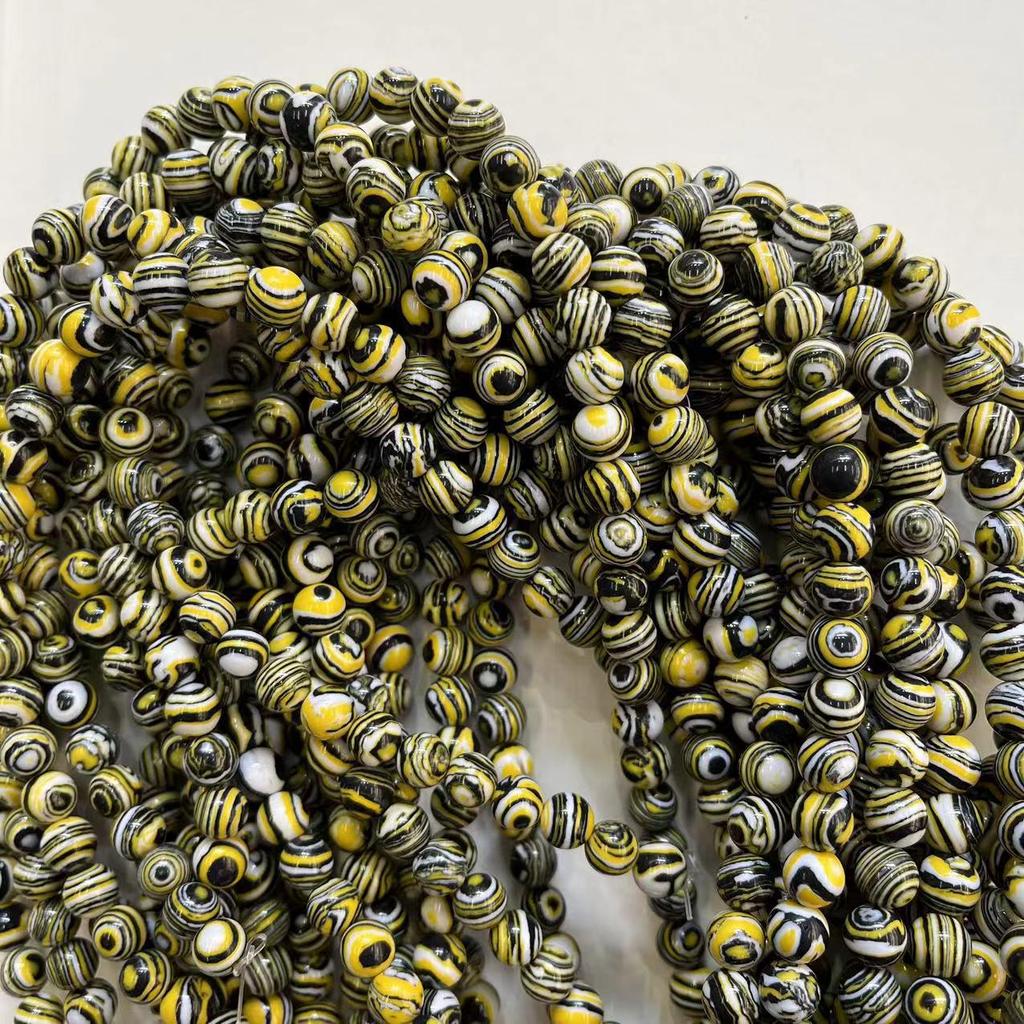 Synthetic Malachite Round Beads – Ideal for DIY Jewelry: Bracelets, Necklaces, Accessories