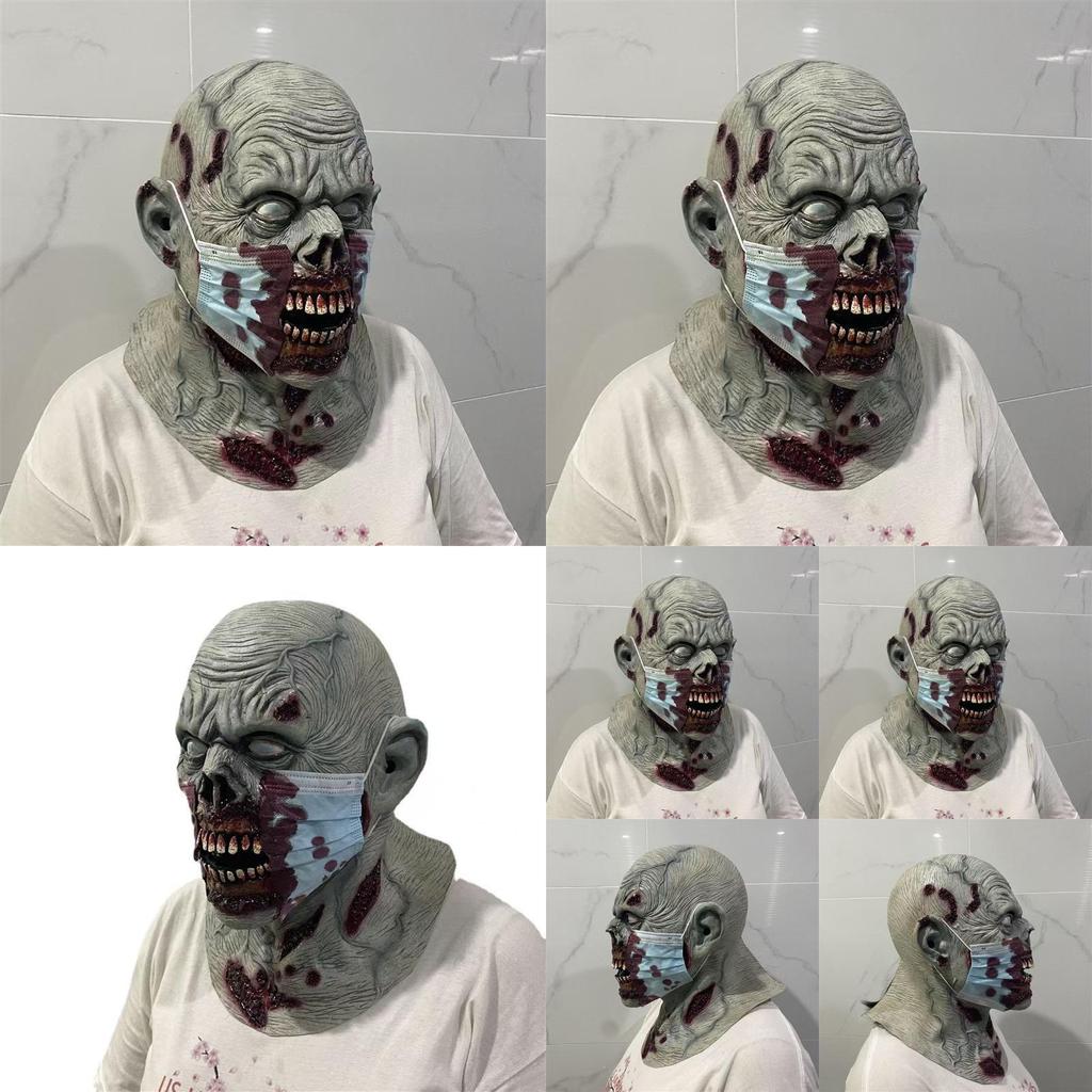 Horror-Zombie-Latexmaske für Kostümpartys mit anpassbaren Merkmalen für Nachtveranstaltungen