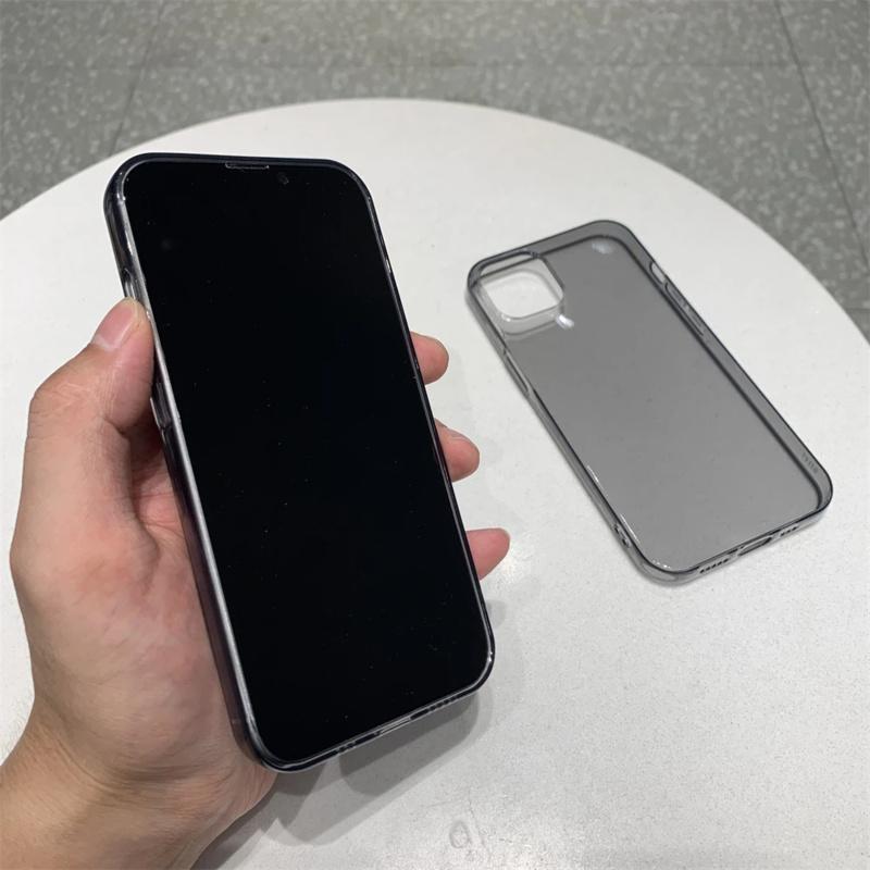 Ultra Thin Black Clear Case for iPhone 15 14 13 12 11 pro Max mini Xs XR x 7 8 plus 6S transparent soft TPU silicone back cover