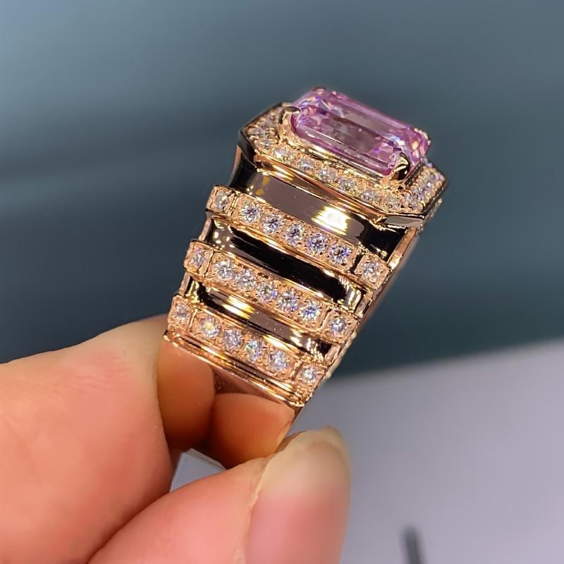 2022 Pink Cubic Zirconia Women's Ring Engagement Wedding Party Accessories Birthday Gift for Mom Luxury Jewelry