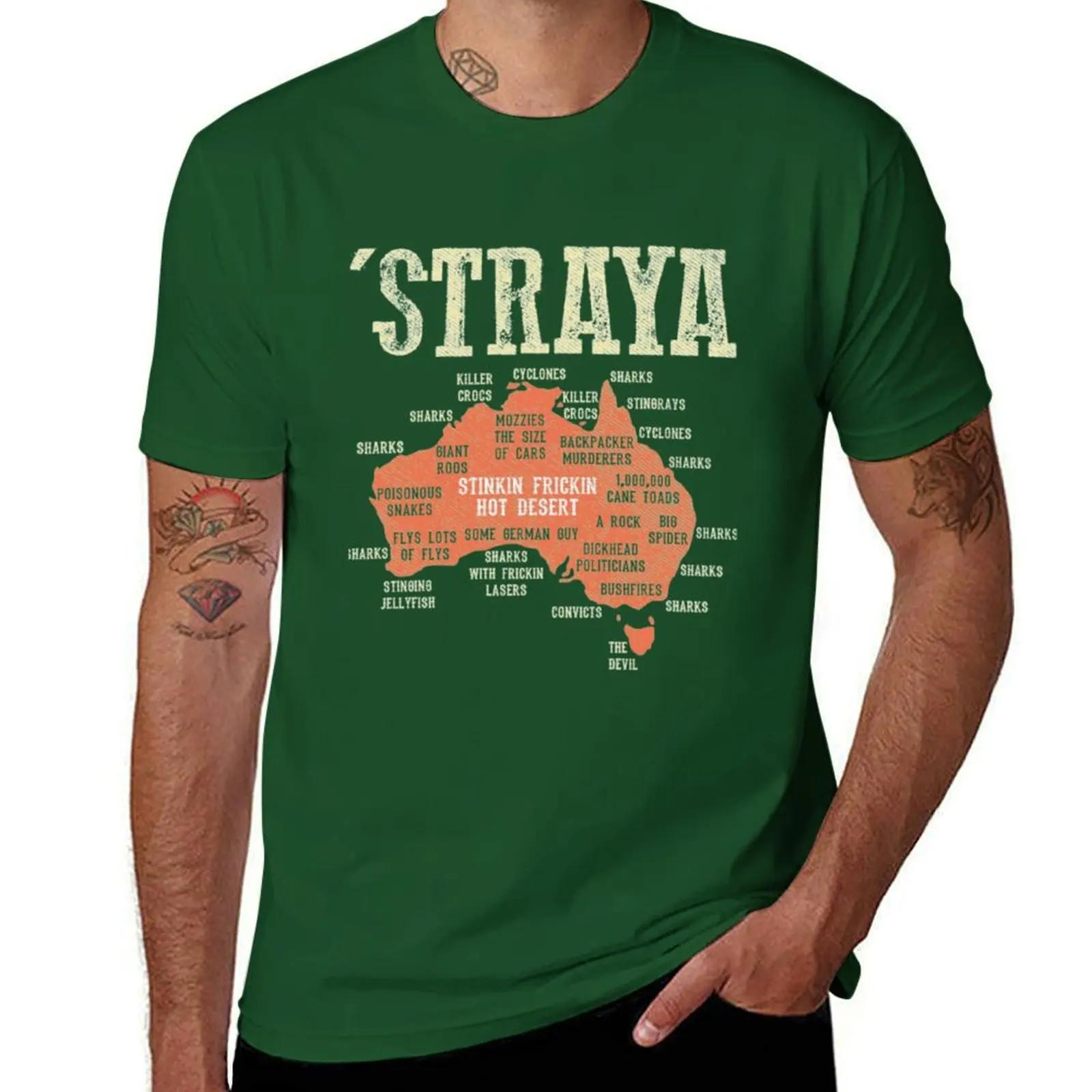 

Vintage Aussie Day Straya Australia Map Outback T-Shirt quick drying korean fashion man clothes baggy shirts plain t shirts men 4XL
