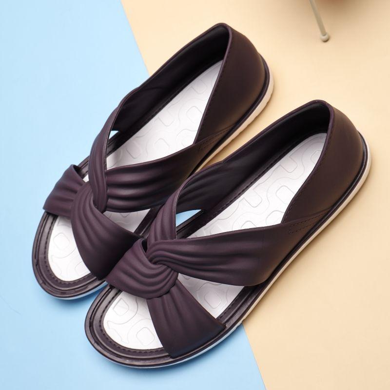 Sandales Plates Polyvalentes Chaussures en Gelée Plastique Antidérapantes Chaussures de Pluie Imperméables Chaussures d'Été de Plage pour Femmes Fée