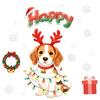 Easy Apply Window Paster Cute Dog Christmas Static Stickers, Waterproof PVC Holiday Decals for Home Decorative Scenes Store Glass, Removable