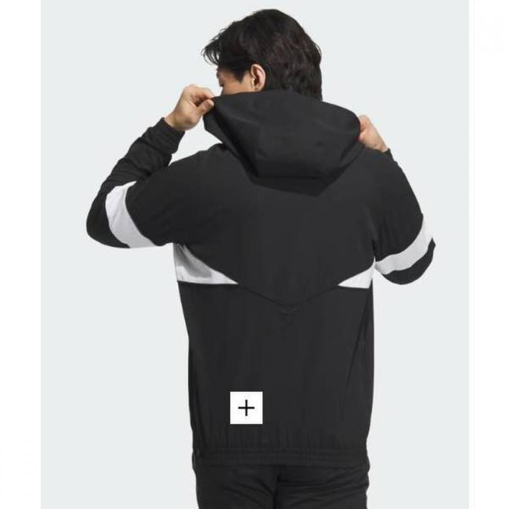 Adidas Golf 24fw Unisex Twistweave Long Sleeve Track Hooded Pullover Im7221 Black