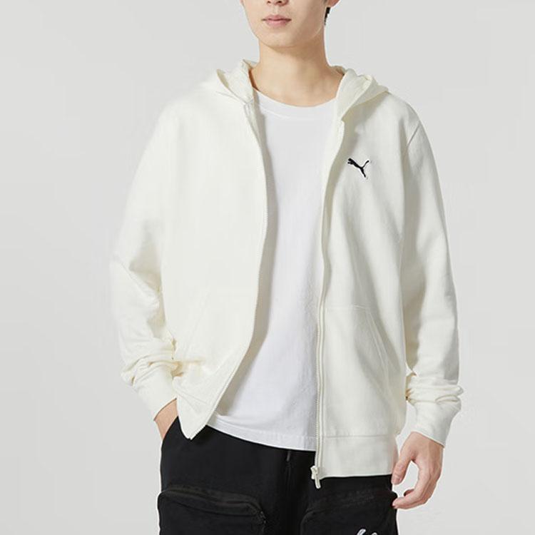 Puma Logo Print Sports Casual Breathable Jacket Men Jacket White 678986-65