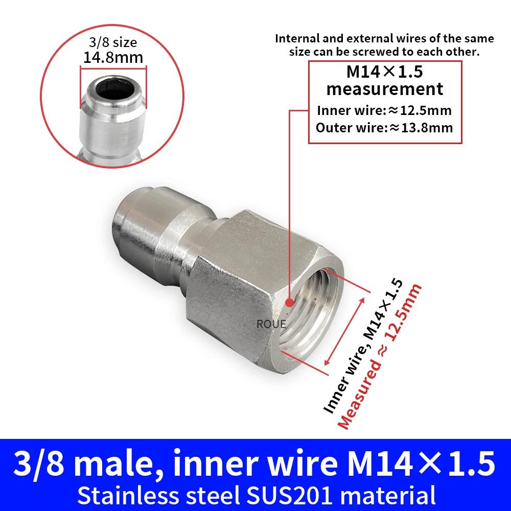 Raccordi Rapidi in Acciaio Inossidabile da 3/8" per Idropulitrici ad Alta Pressione