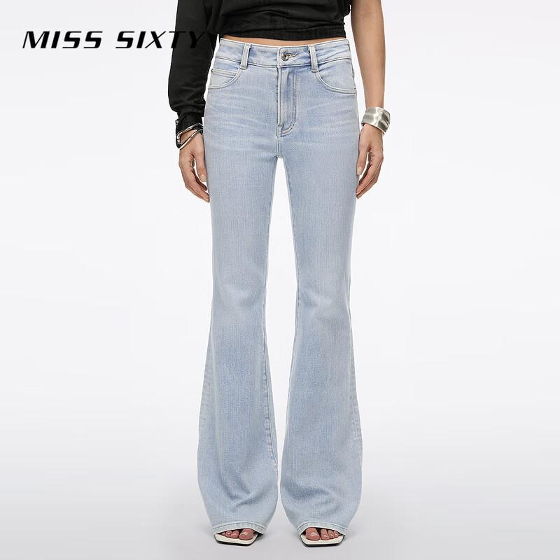 MISS SIXTY 2026 Summer Women s Light Blue Washed Slim Flared Jeans 27