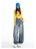 Retro Wide-Leg Jeans for Women - Spring Plus Size, Loose Fit, Floor-Length Pants
