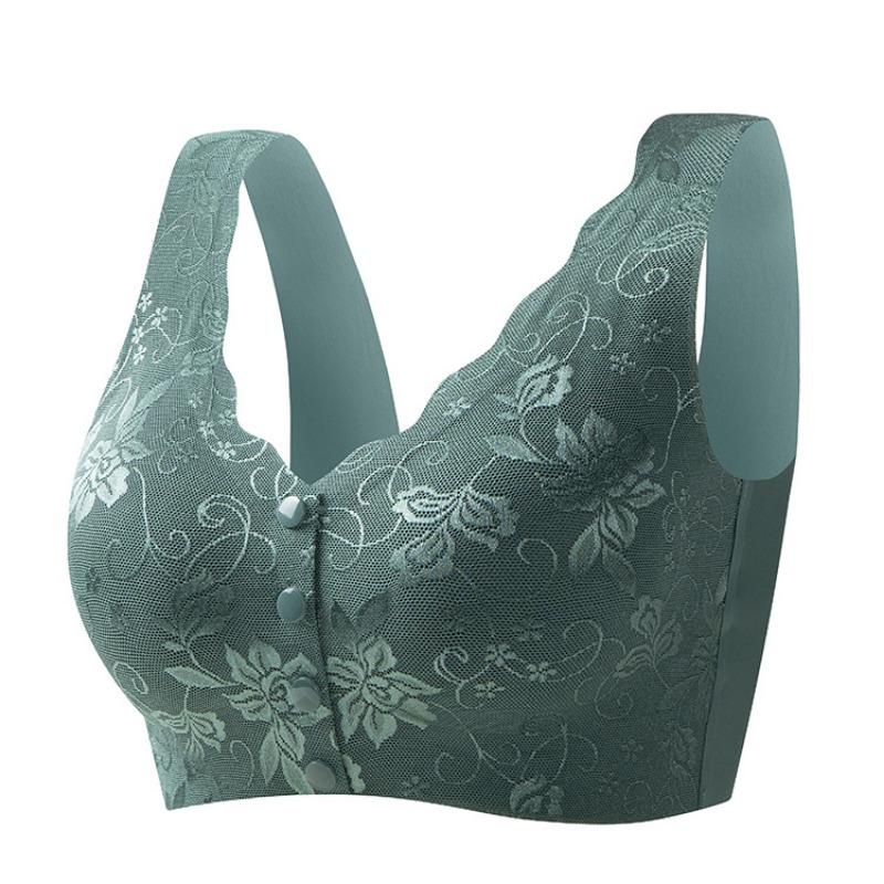 Plus Size Front Buckle Wireless Seamless Vest Style Bra For Middle Aged Women