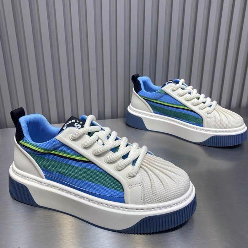 2025 Men's Sneakers - Spring New Platform Shell Toe Shoes with Breathable Design, Fashion Chunky Casual Shoes for Streetwear & Daily Outfits