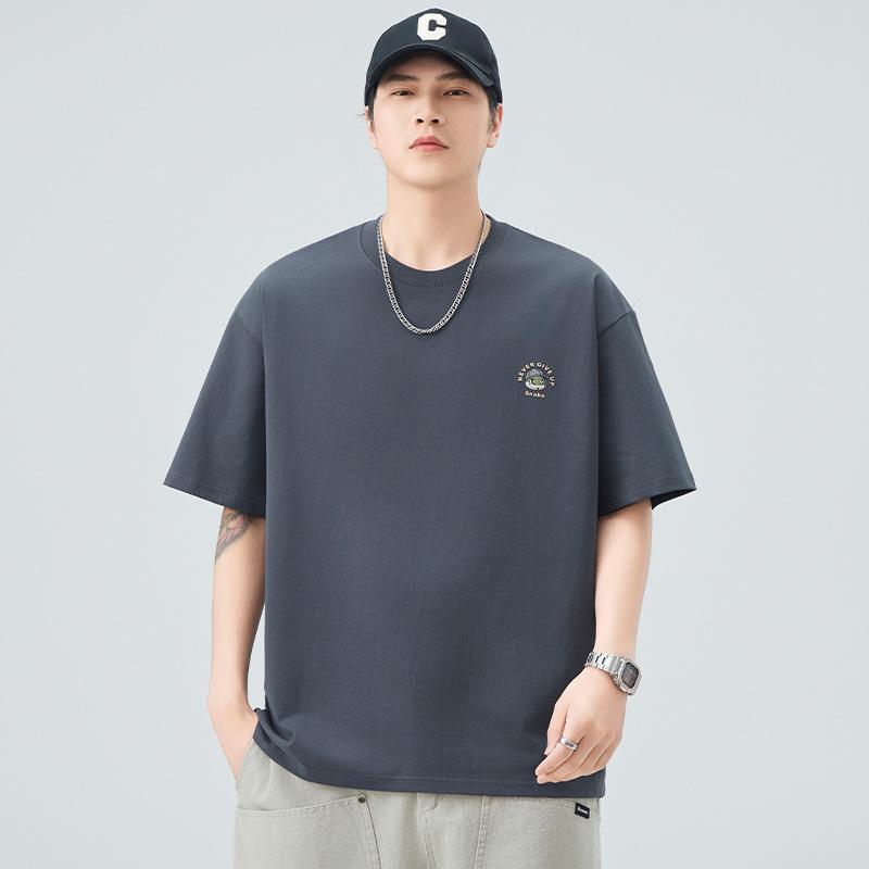 Neues Sommer-Kurzarm-T-Shirt für Herren Lockerer Rundhalsausschnitt Japanisches Retro-T-Shirt Vielseitig