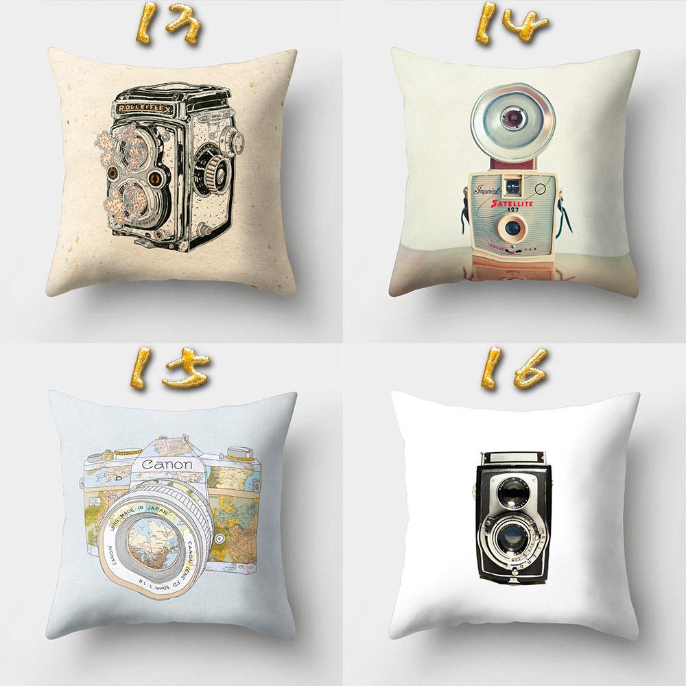 Polyester Creative Home Camera Pillow Case Car Cushion Office Pillow