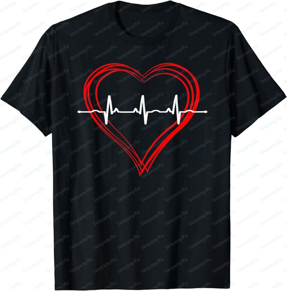 EKG Herzschlag Liebe Cardiogramm Y2k T-Shirt Hohl EKG Herzförmig Geschenk für Männer und Frauen