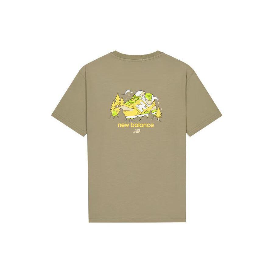 

New Balance Letter Print Casual Comfort Short Sleeve T-Shirt Men Tops Olive-Green AMT41362-CGN