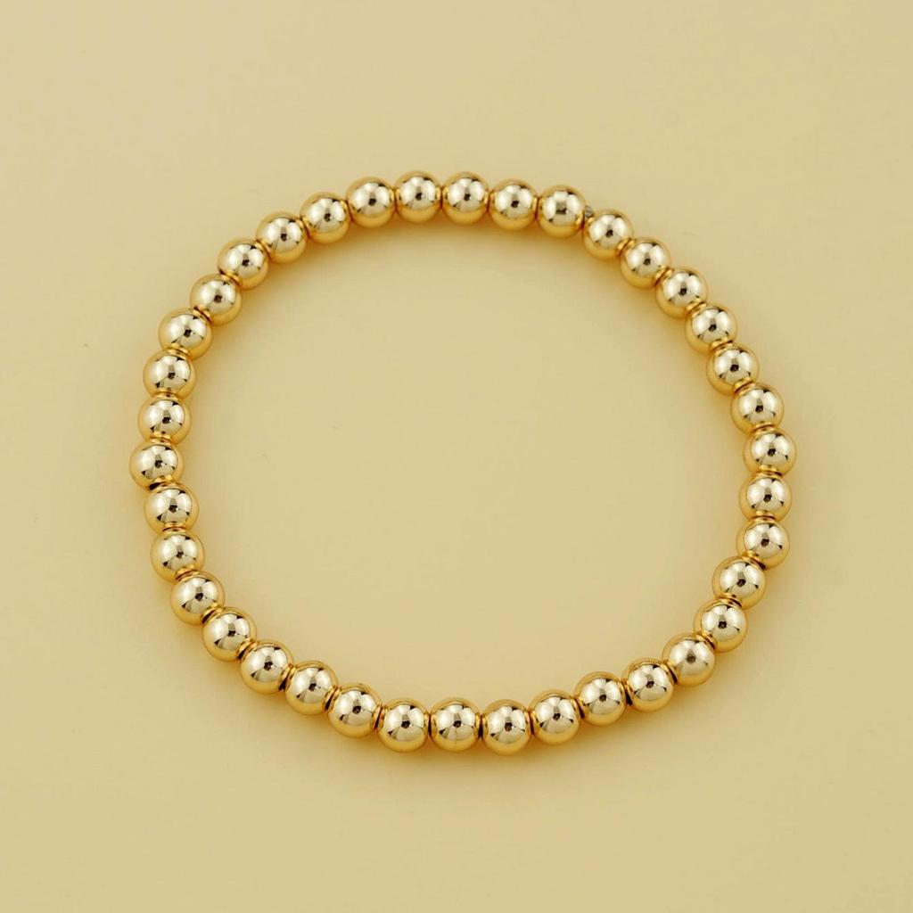 Gold Three-Piece Beaded Copper Bracelet Set for Students