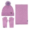 Winter warm scarf three-piece set outdoor cold-proof plush ball knitted hat scarf gloves 3-piece set