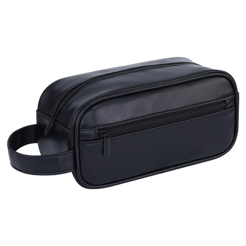 Men's Storage Bag Organizer Travel Business Trip Outdoor Toiletry Bag PU Portable Handheld Cosmetic Bag Large Capacity