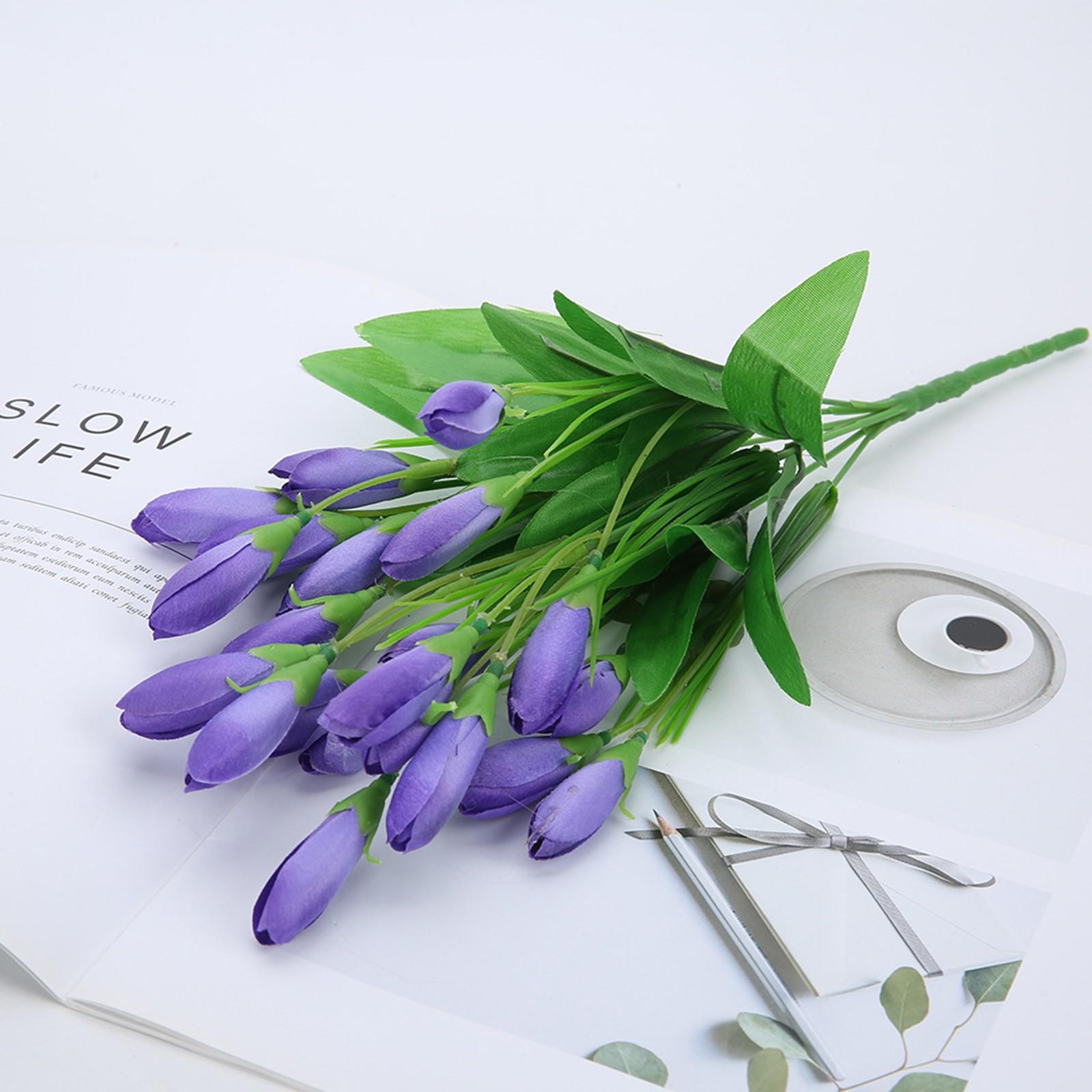 

Имитация бутонов магнолии Искусственные цветы Украшение гостиной для дома Макет свадебного зала Весенние тюльпаны One Size фиолетовый