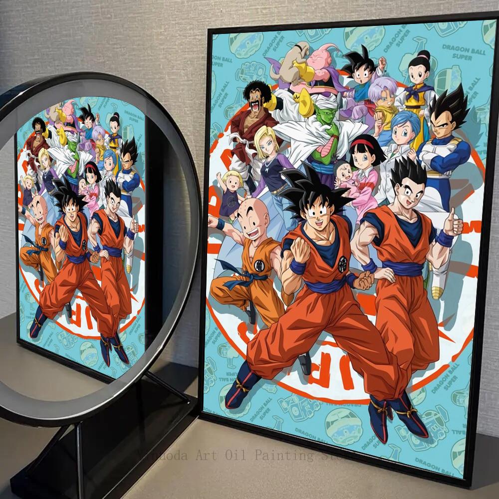 1 buc Poster Anime Dragon Ball Autocolante Poster Artă Picturi Murale de Perete Decor Sală de Jocuri Decor Cadouri Kawaii Pictură HD Pisică Mașini