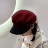 Korean Style Women Octagonal Cap Solid Color Winter Painter Hat Retro Woolen Beret  Ladies