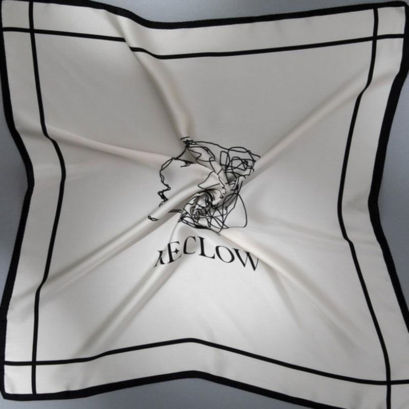 RECLOW RECLOW LAND Signature Drawing LOGO Scarf White