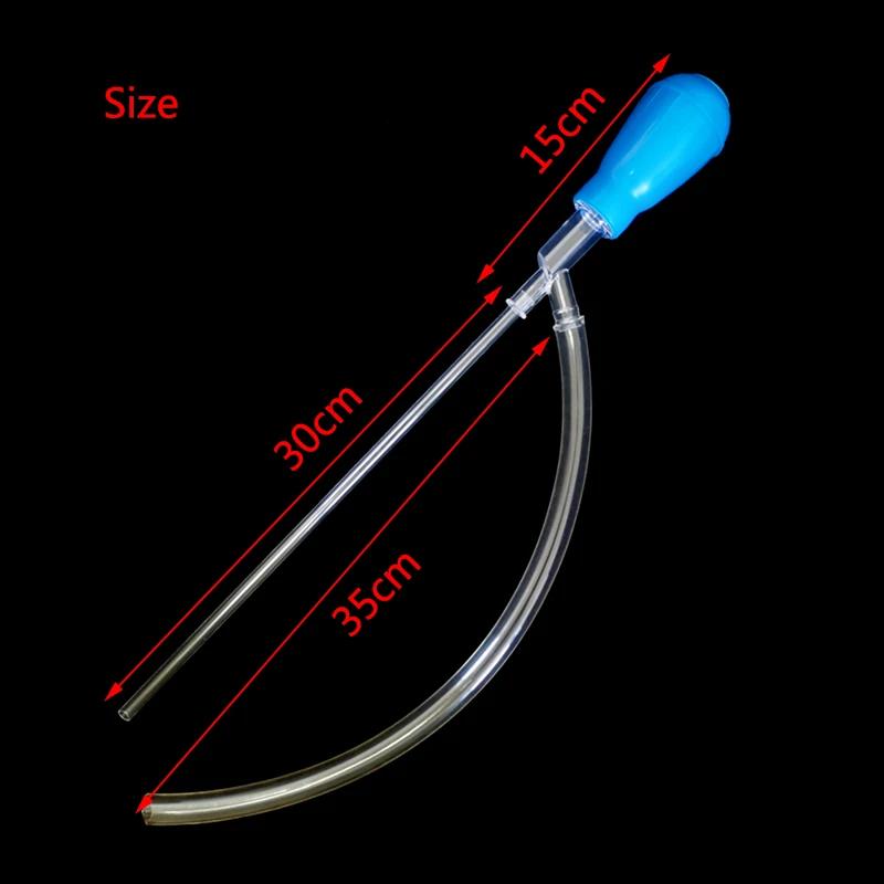 

Aquarium Fish Tank Cleaning Tool Pipette Fish Tank Siphon Pump Water Changer Aquarium Accessories with Suction Defecation Tubes синий