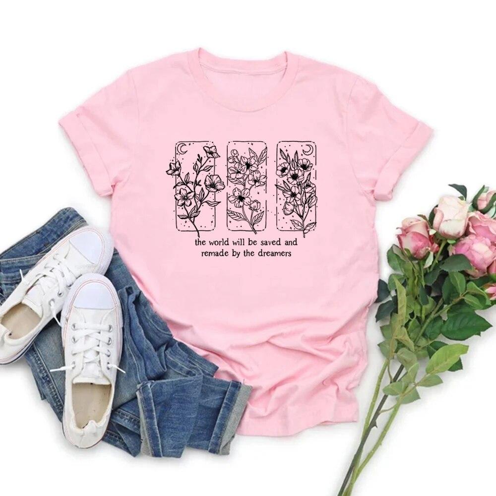 Tričko Throne of Glass Flower Aelin Quote Tričko Throne of Glass Trináctka pro ženy Tričko s krátkým rukávem SJM Merch Tops