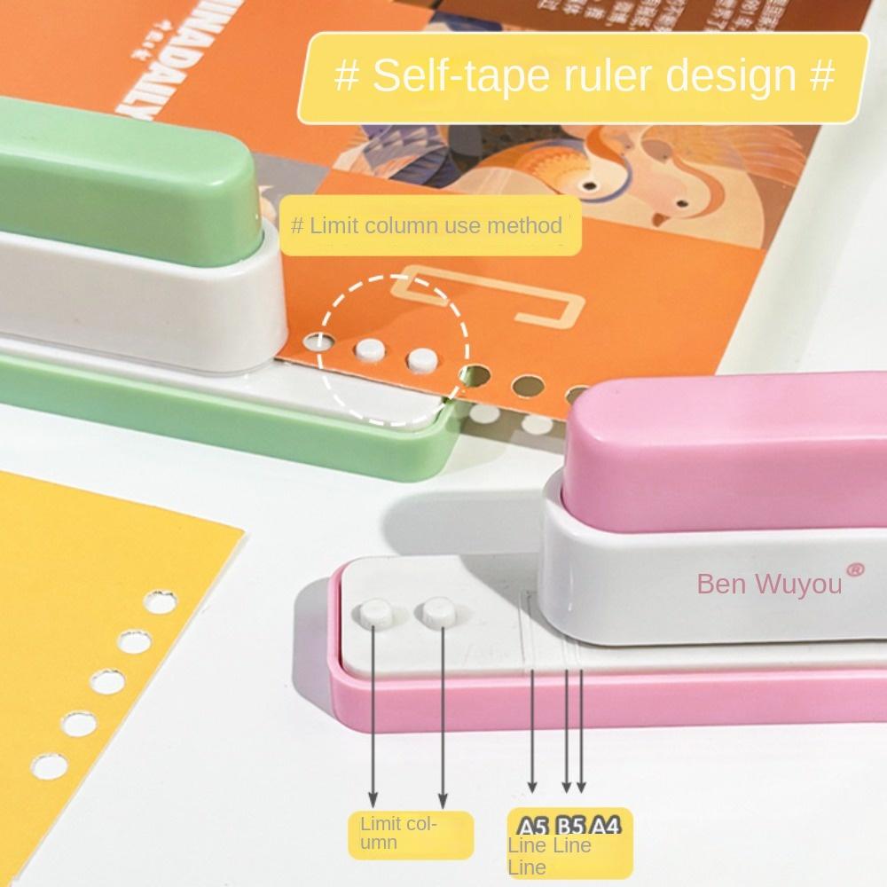 Portable Hand Account Hole Puncher 6mm Standard Hole Punch 5-Hole Paper Punch School Supplies