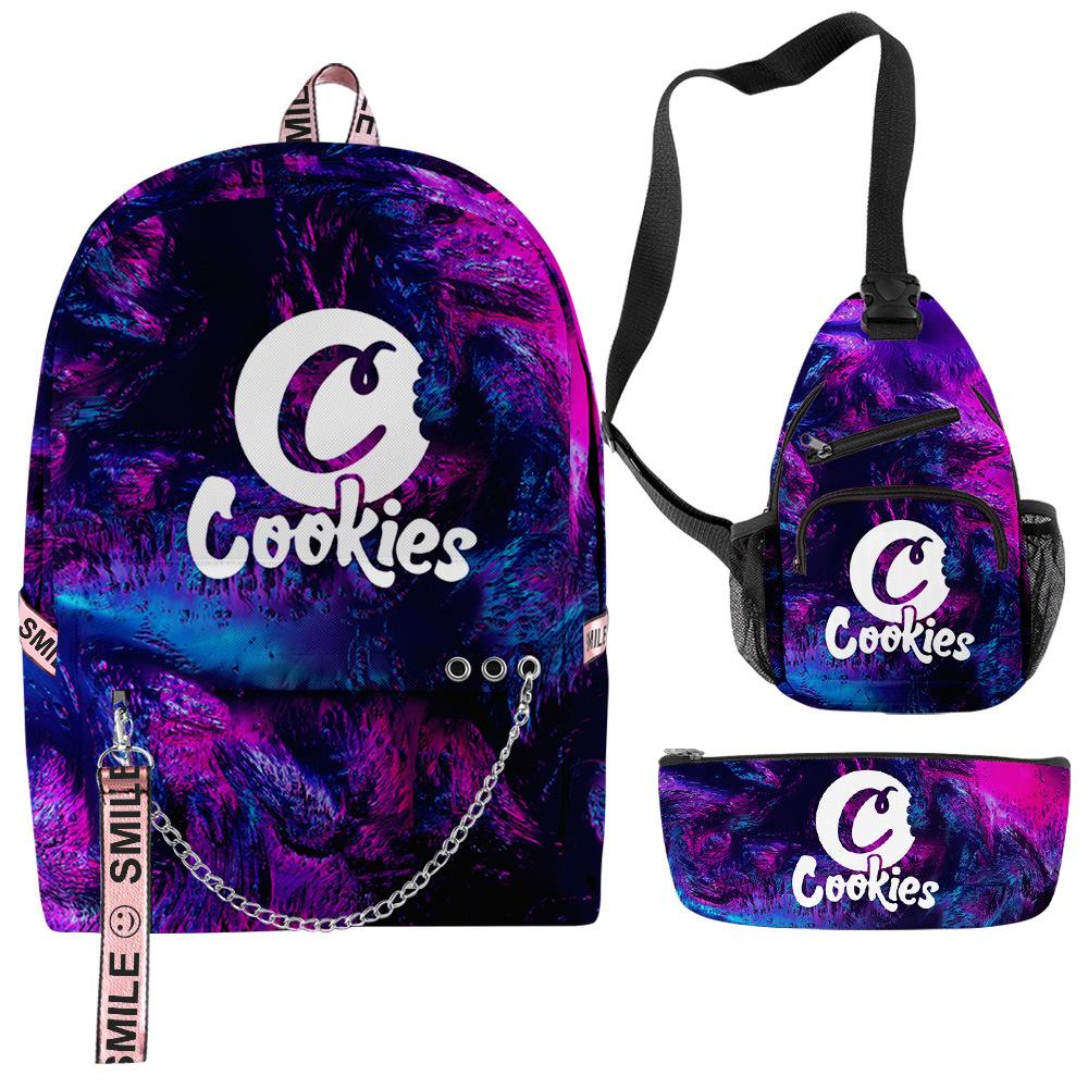 Cook 3D Digital Color Printing Set Oxford Cloth Waterproof Backpack Student Bag