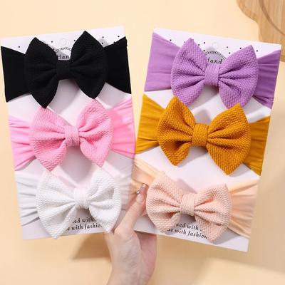 1 Bandeau Nylon Bébés Tout-petits Élastique Bande Cheveux pour Nouveau-né Fille Princesse Nœud Papillon Mignon Bébé Accessoires Cheveux