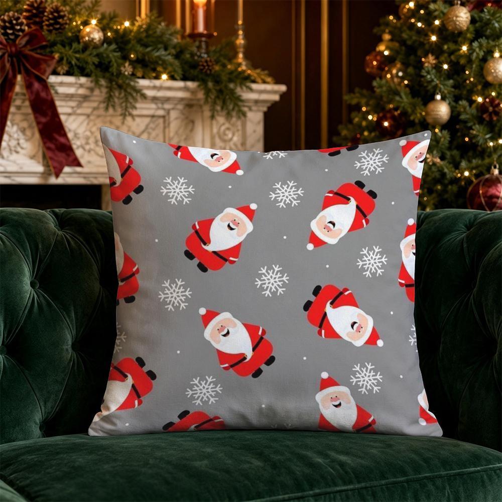 Christmas Cute Cartoon Pillow Covers Pattern Cushion Cover Suitable for Sofa Bedroom Car Pillow Cover