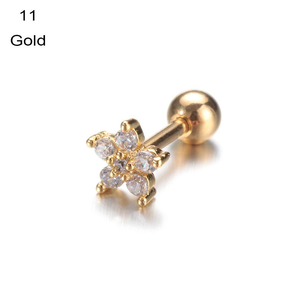 Moon Heart Cartilage Helix Tragus Body Jewelry Silver Gold Color Stud Earrings CZ Ear Piercing