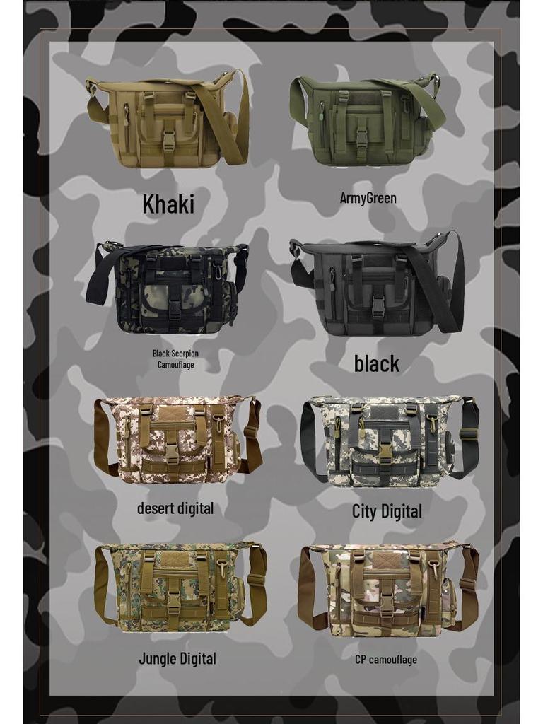 Men's Camouflage MOLLE Single Shoulder Laptop & Crossbody Bag - Fits iPad 3 & A4 Books