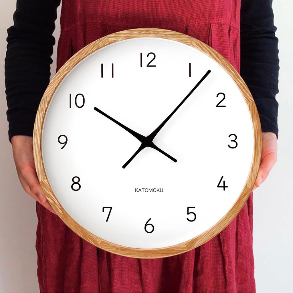 KATOMOKU Muku Clock 13 LL Oak Wall Clock Sweep Movement Radio km-139OARCS 382mm (SKP Clock)