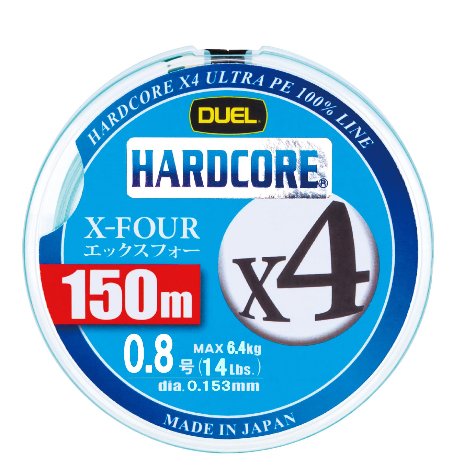 

DUEL HARDCORE PE HARDCORE Milky Line, 0.8, X4, 150m, 0.8, MG, Green, H3274-MG