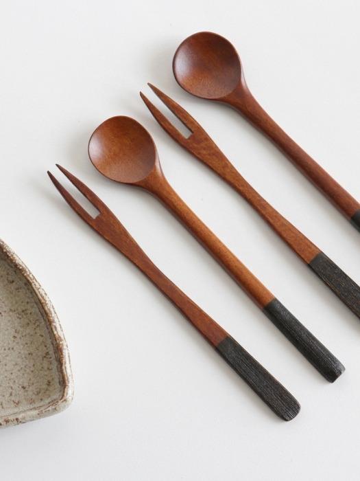 

kamomekitchen лакированная чайная ложка вилка teafork