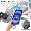Luxury Zipper Cards Solt Wristband Wallet Leather Ring Holder Case For iPhone 17 Pro Max 16 Plus 15 14 13 12 Kickstand Bag Cover
