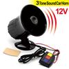 12V Car Motocycle 3 Tone Sound Loud Car Warning Alarm Speaker Siren Air Horn Loudspeaker Car Electric Horn 12V 20W Universal