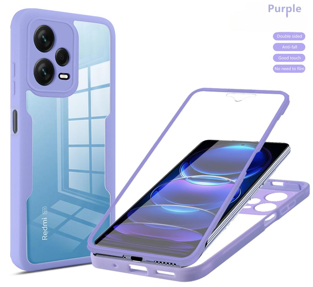 360 Clear Case for Xiaomi 12T Pro 13 Lite Redmi Note 12 11 Pro Plus 5G 12S 11S POCO X5 Pro F5 Full Protection Phone Bumper Cover