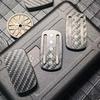 Carbon Fibre Magnetic Push Card EDC Stress Relief Toy Mechanical Slider Pushing Plate Coin Fidget Decompression Antistresse