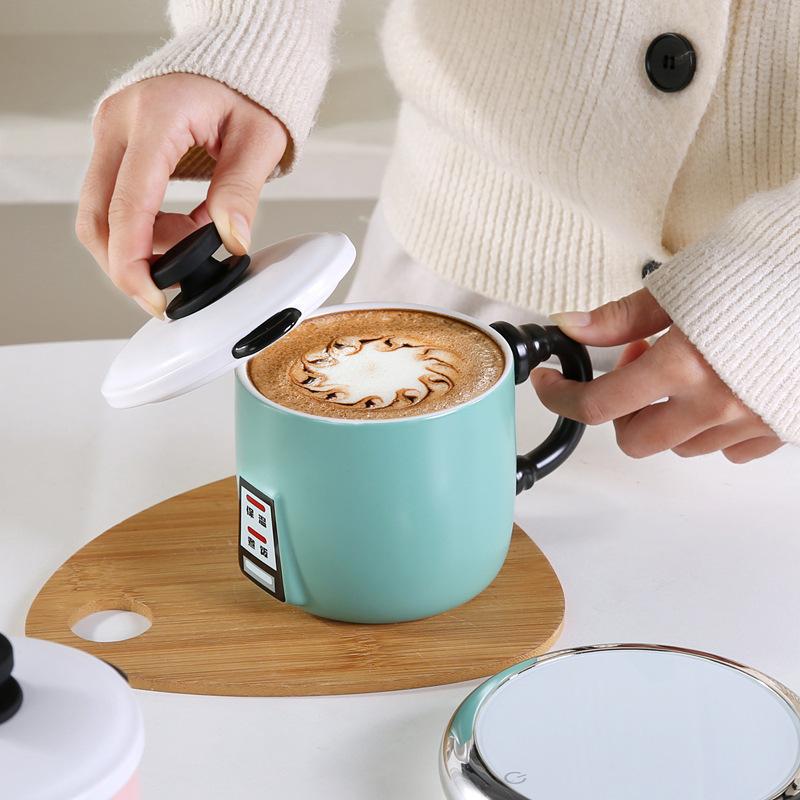 Rice cooker cup, mug with lid, bizarre birthday gift, design water cup for male and female friends and sisters