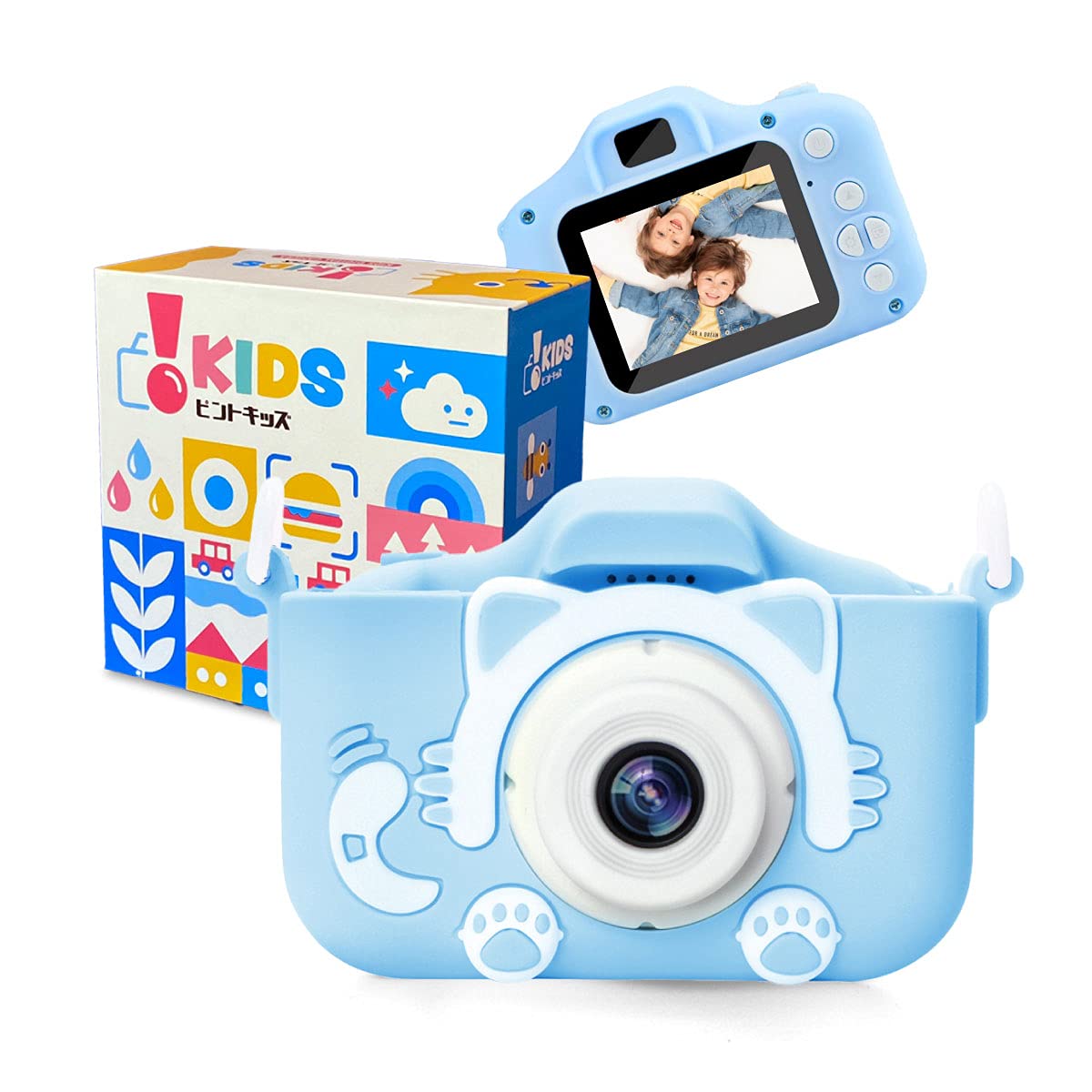 

Exclusive Pinto Kids Cat Toy Camera with Safety Strap [Amazon Brand] (Soda)