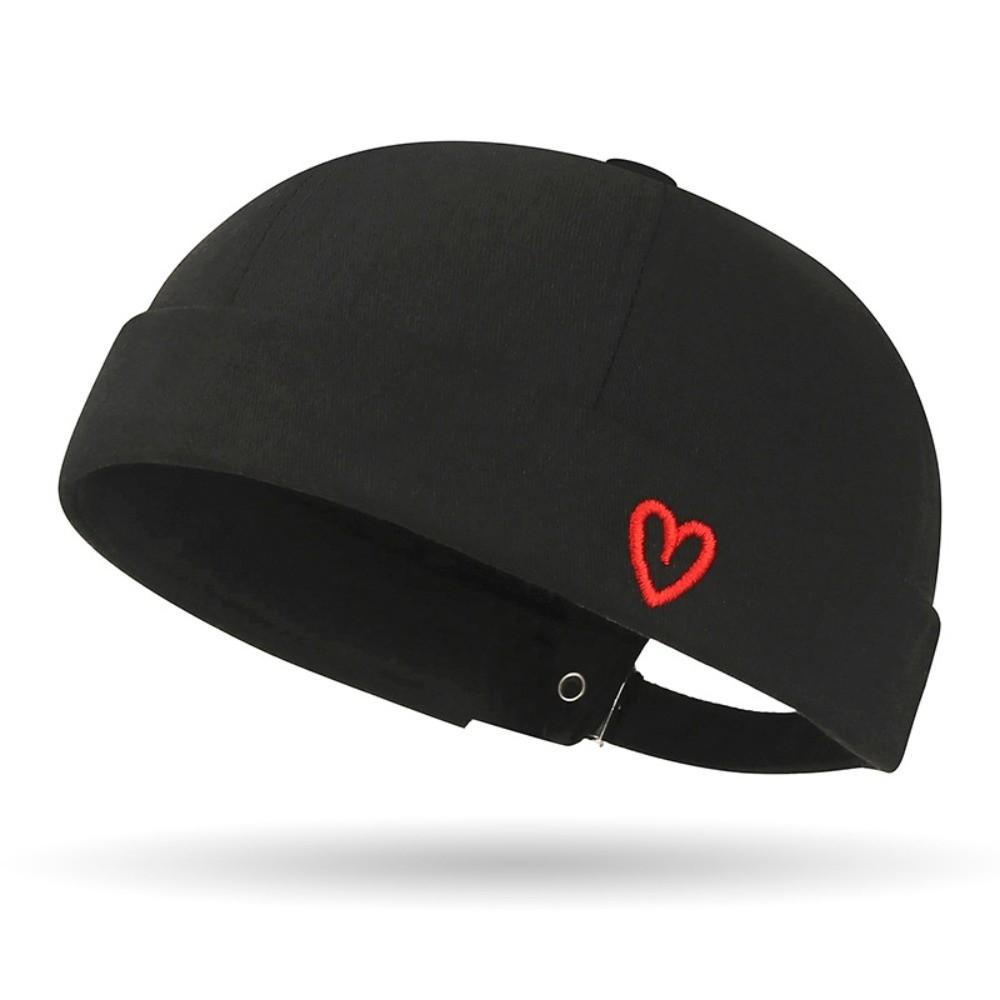

Adjustable Docker Cap Heart Love Label Skull Cap New Beanie Hats Men and Women чёрный