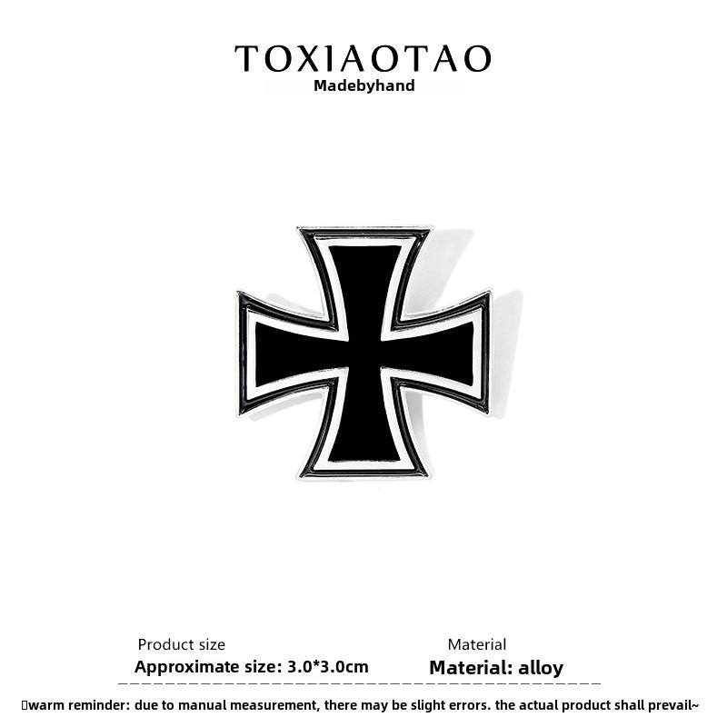 Vintage pruský německý kovový železný kříž přívěsek na klíče Sauvignon německá pamětní závěsná ozdoba