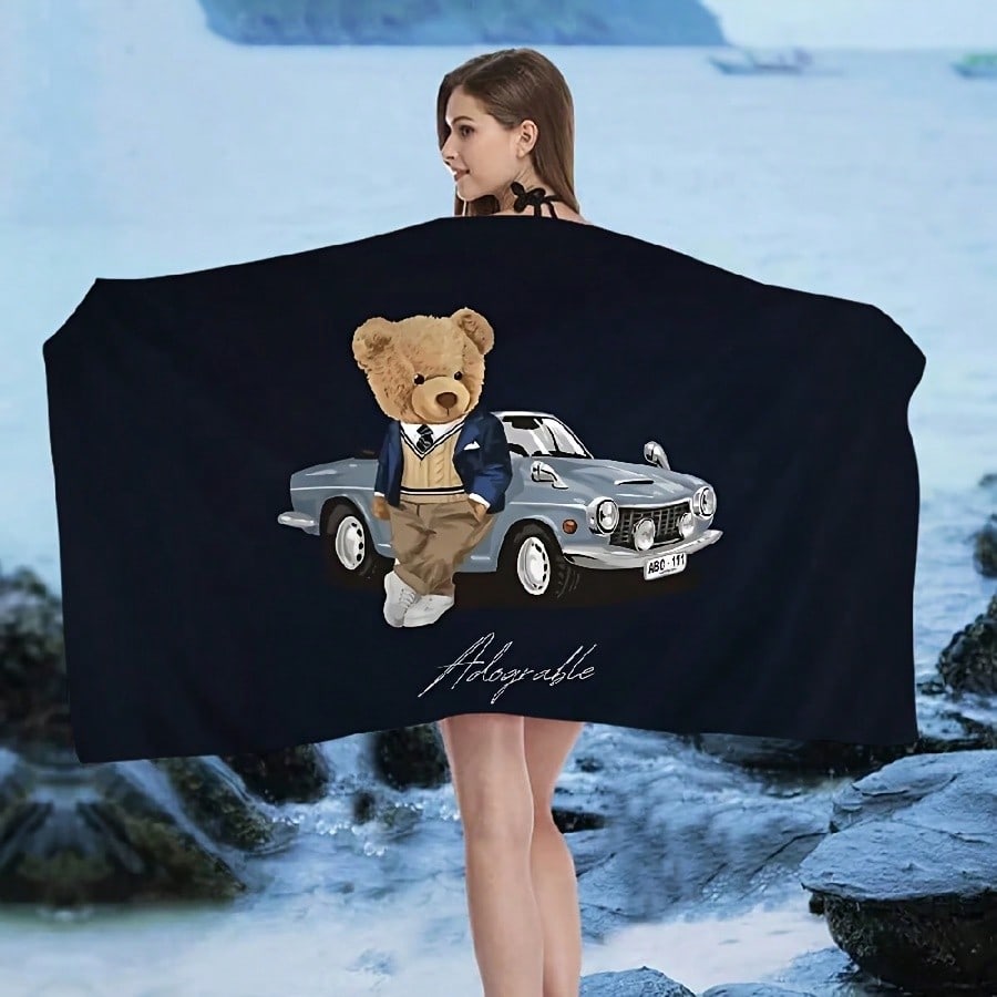 Cute Cartoon Bear Summer Beach Towel Baby Quick Drying Towels Bathroom Sauna Playa Swimming Pool Travel Spa For Home Bath Gym