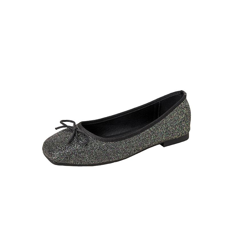 Women's Square Toe Ballet Flats Slip-On Dressy Shoes Business Casual Comfortable Foldable Work Loafers for Women Walking Flat Shoes Ballerina Flats