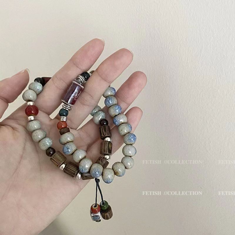 Simple Bohemian Porcelain Bead Bracelet for Women Gifts Hand-woven Bracelets Natural Style